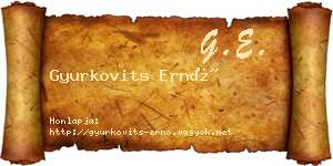 Gyurkovits Ernő névjegykártya