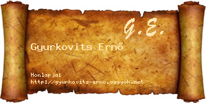 Gyurkovits Ernő névjegykártya